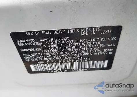 2014 Subaru Forester 2.5I Limited z USA, uszkodzony, nr VIN JF2SJAHC4EH544747